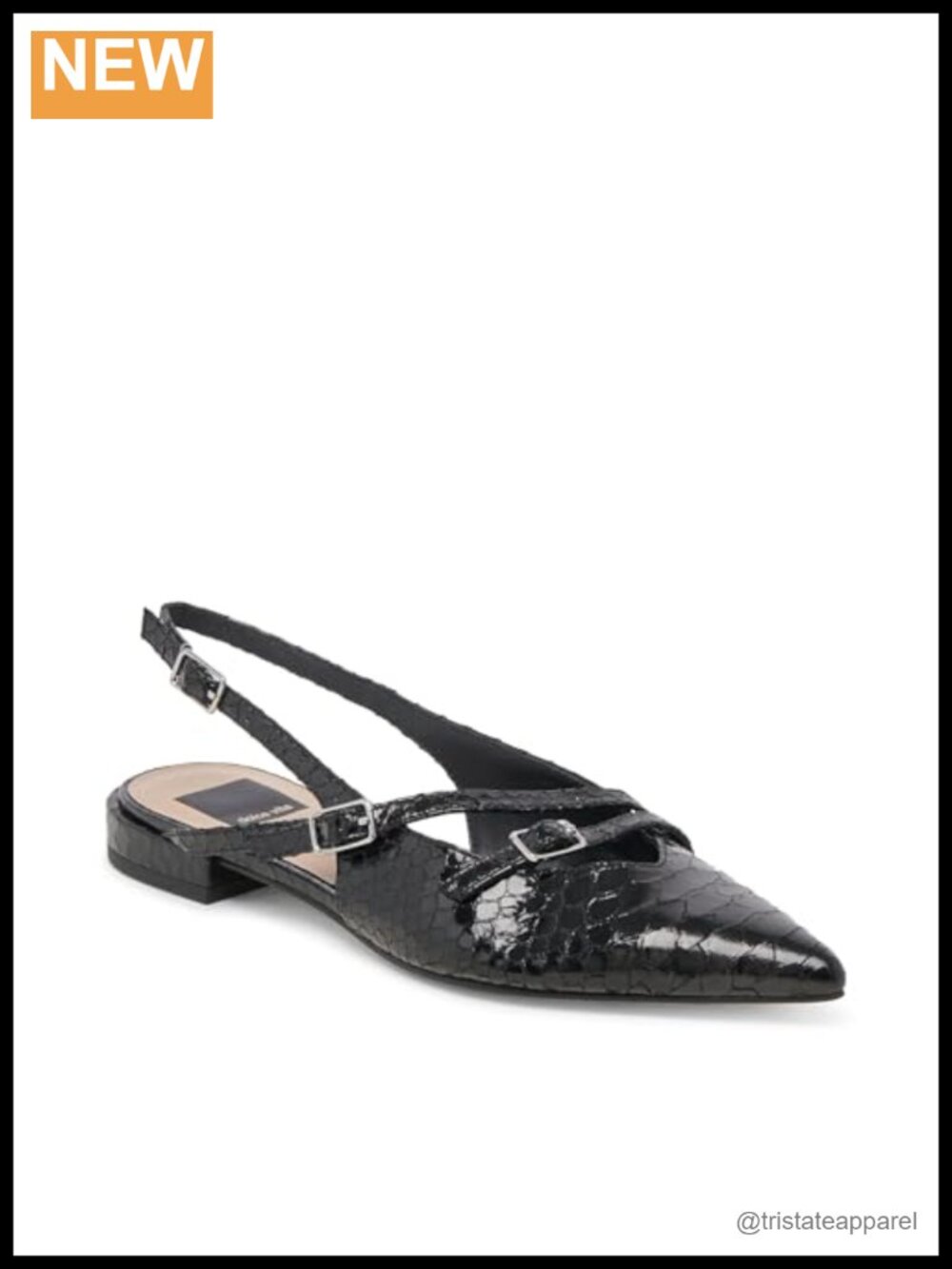 Slingback Flats with Platform Heel and Faux Leather Insole